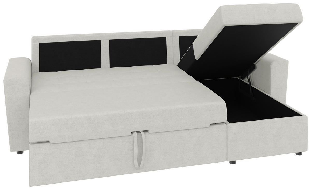 ECKSOFA TERMOLI in Jacquard Beige  231/155 cm  - Beige/Schwarz, Design, Kunststoff/Textil (231/155cm) - MID.YOU