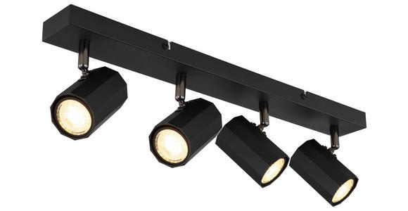 DECKENLEUCHTE 53/6/14,5 cm  - Schwarz, Design, Metall (53/6/14,5cm) - Novel