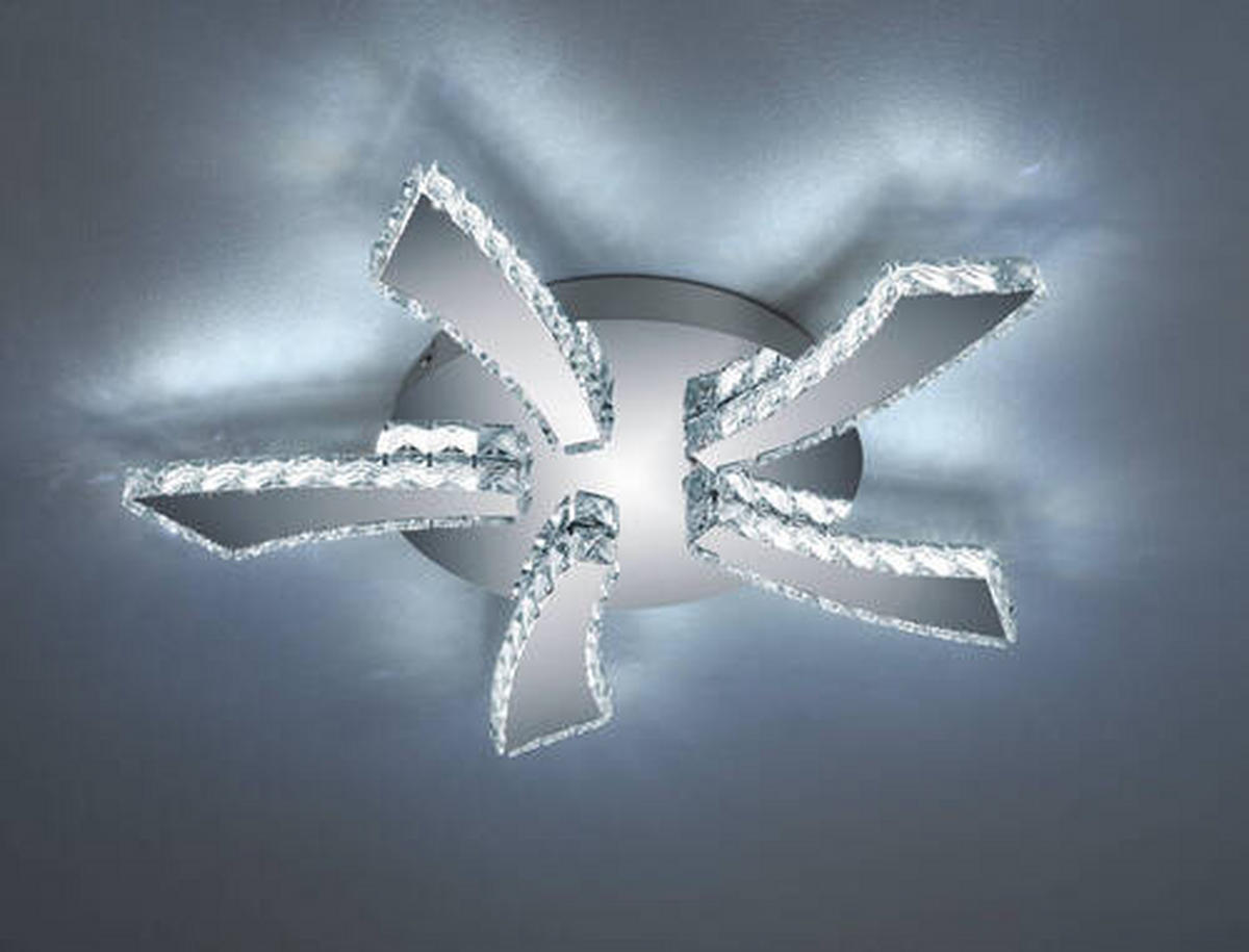 PLAFONIERĂ CU LED - străveziu/culoare crom, Romantik / Landhaus, plastic/metal (55/6cm)