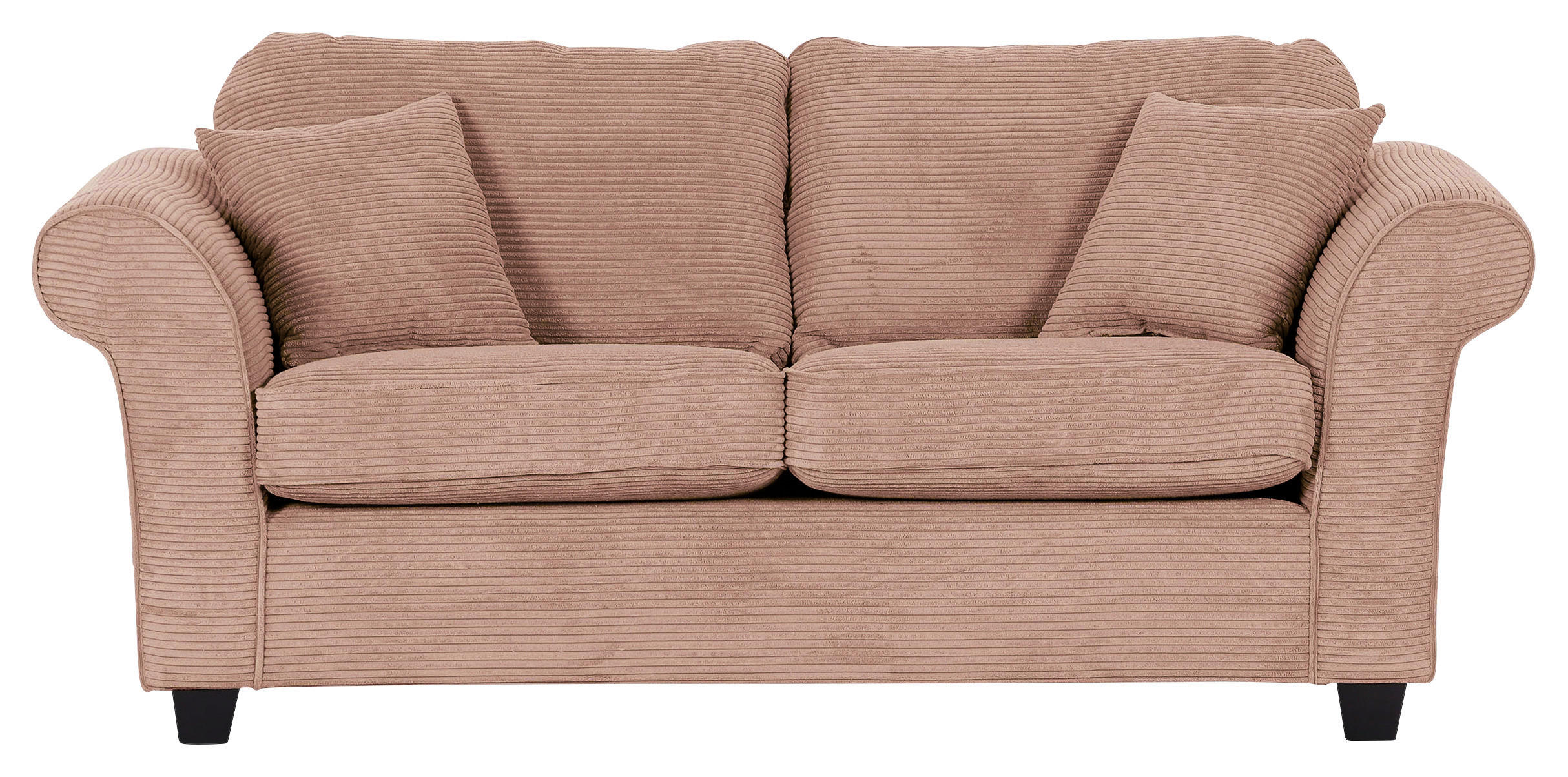 2-SITZER-SOFA in Cord Altrosa  - Dunkelbraun/Altrosa, Konventionell, Holz/Textil (190/70/90cm) - home24