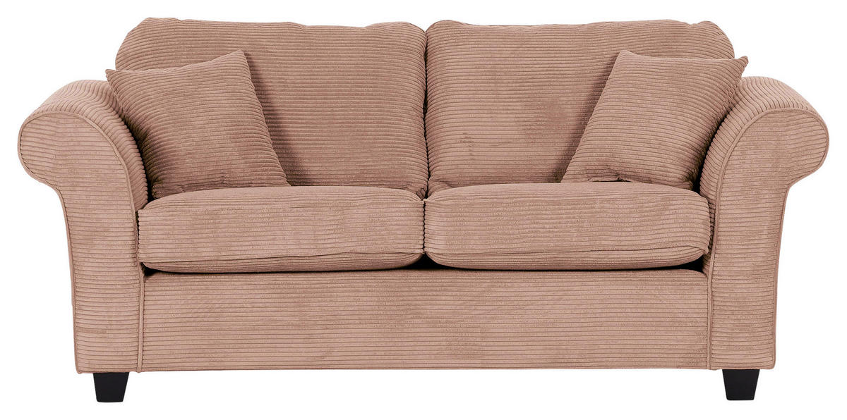 2-SITZER-SOFA Cord Altrosa  - Dunkelbraun/Altrosa, KONVENTIONELL, Holz/Textil (190/70/90cm) - home24