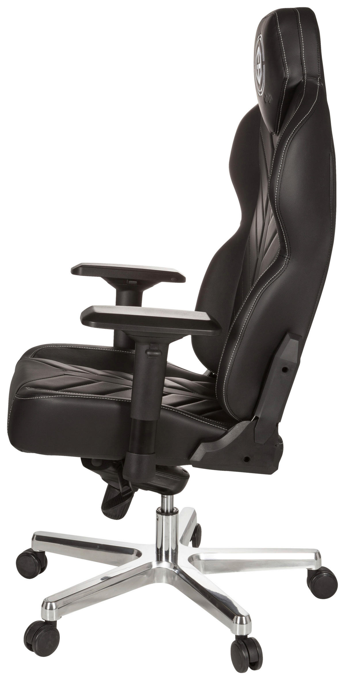 GAMINGSTUHL Schwarz Kunststoff, Textil   - Schwarz/Alufarben, MODERN, Kunststoff/Textil (70/139/58cm) - MID.YOU