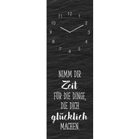 WANDUHR Schwarz, Weiß 20/60/3,1 cm  - Schwarz/Weiß, Basics, Glas (20/60/3,1cm) - Euroart