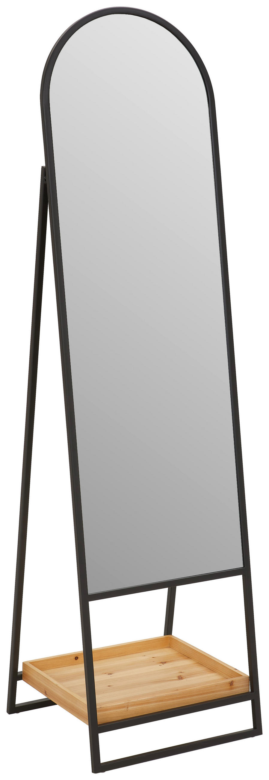STANDSPIEGEL 46/172/42 cm, Schwarz  - Schwarz/Naturfarben, Design, Glas/Holz (46/172/42cm) - Landscape