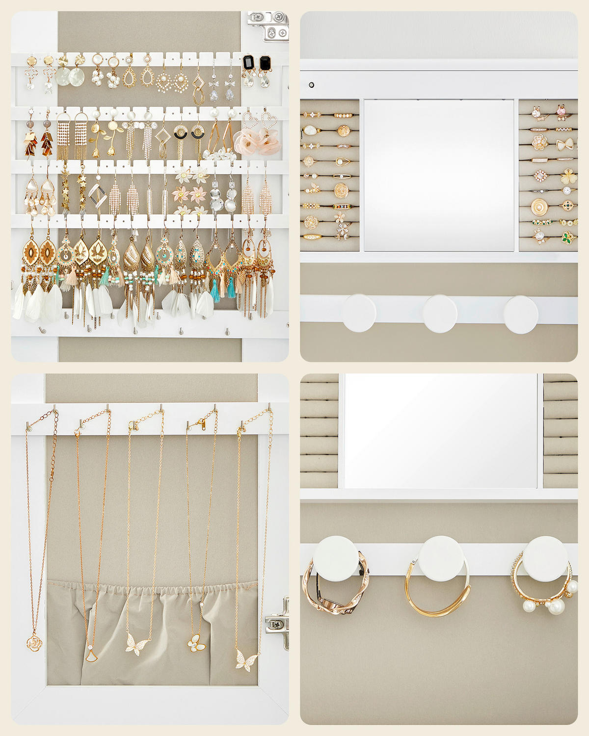 SCHMUCKSCHRANK 42/108/10 cm  - Weiß, LIFESTYLE, Glas/Holzwerkstoff (42/108/10cm)