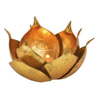 WINDLICHT Goldfarben  - Goldfarben, Basics, Glas/Metall (20/12/20cm)