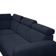 ECKSOFA inkl. Funktionen Dunkelblau Samt  - Dunkelblau, Natur, Holz/Textil (206/261cm) - Venda