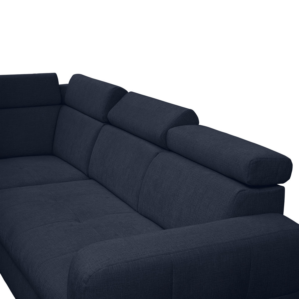 ECKSOFA inkl. Funktionen Dunkelblau Samt  - Dunkelblau, Natur, Holz/Textil (206/261cm) - Venda