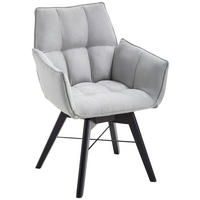 ARMLEHNSTUHL in Holz, Textil Schwarz, Hellgrau  - Hellgrau/Schwarz, Design, Holz/Textil (61/87/63cm) - Waldwelt