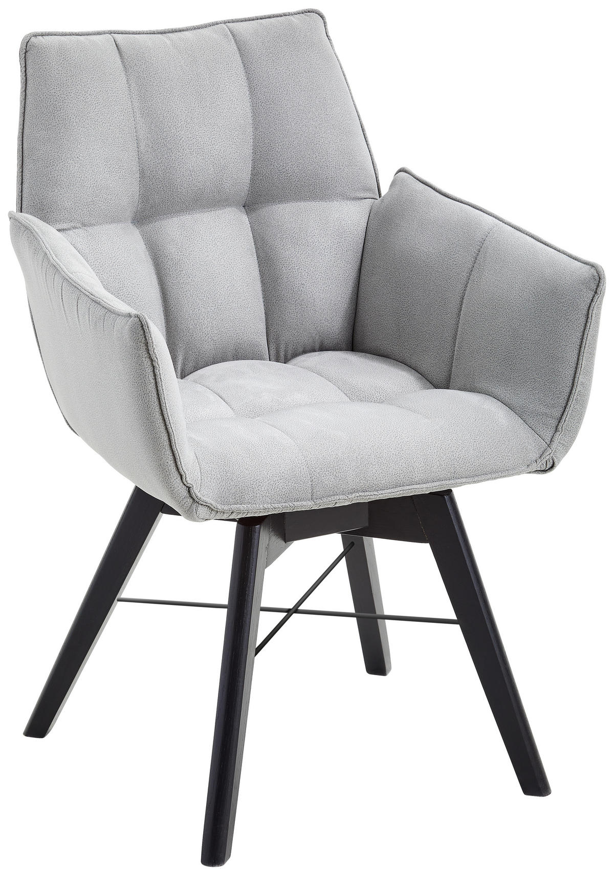 ARMLEHNSTUHL in Holz, Textil Schwarz, Hellgrau  - Hellgrau/Schwarz, Design, Holz/Textil (61/87/63cm) - Waldwelt