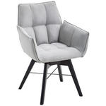 ARMLEHNSTUHL in Holz, Textil Schwarz, Hellgrau  - Hellgrau/Schwarz, Design, Holz/Textil (61/87/63cm) - Waldwelt