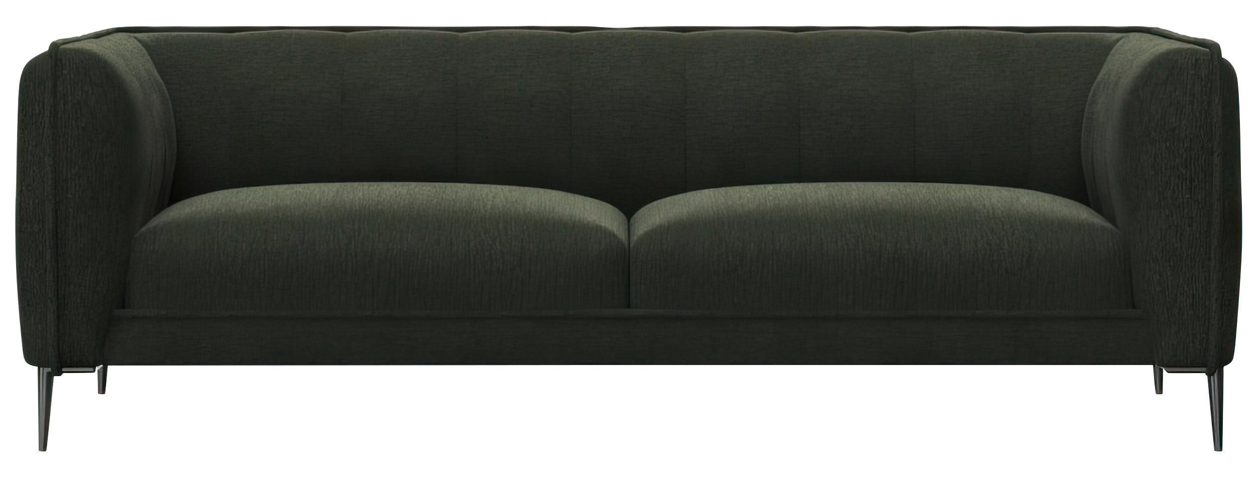 3-SITZER-SOFA Chenille, Webstoff, Flachgewebe Waldgrün  - Waldgrün/Schwarz, Design, Holz/Textil (209/75/91cm) - Livetastic