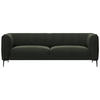 3-SITZER-SOFA Chenille, Webstoff, Flachgewebe Waldgrün  - Waldgrün/Schwarz, Design, Holz/Textil (209/75/91cm) - Livetastic