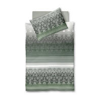 POVLEČENÍ, flanel, bílá, světle šedá, jadeitově zelená, 140/200 cm - bílá/jadeitově zelená, Basics, textil (140/200cm)