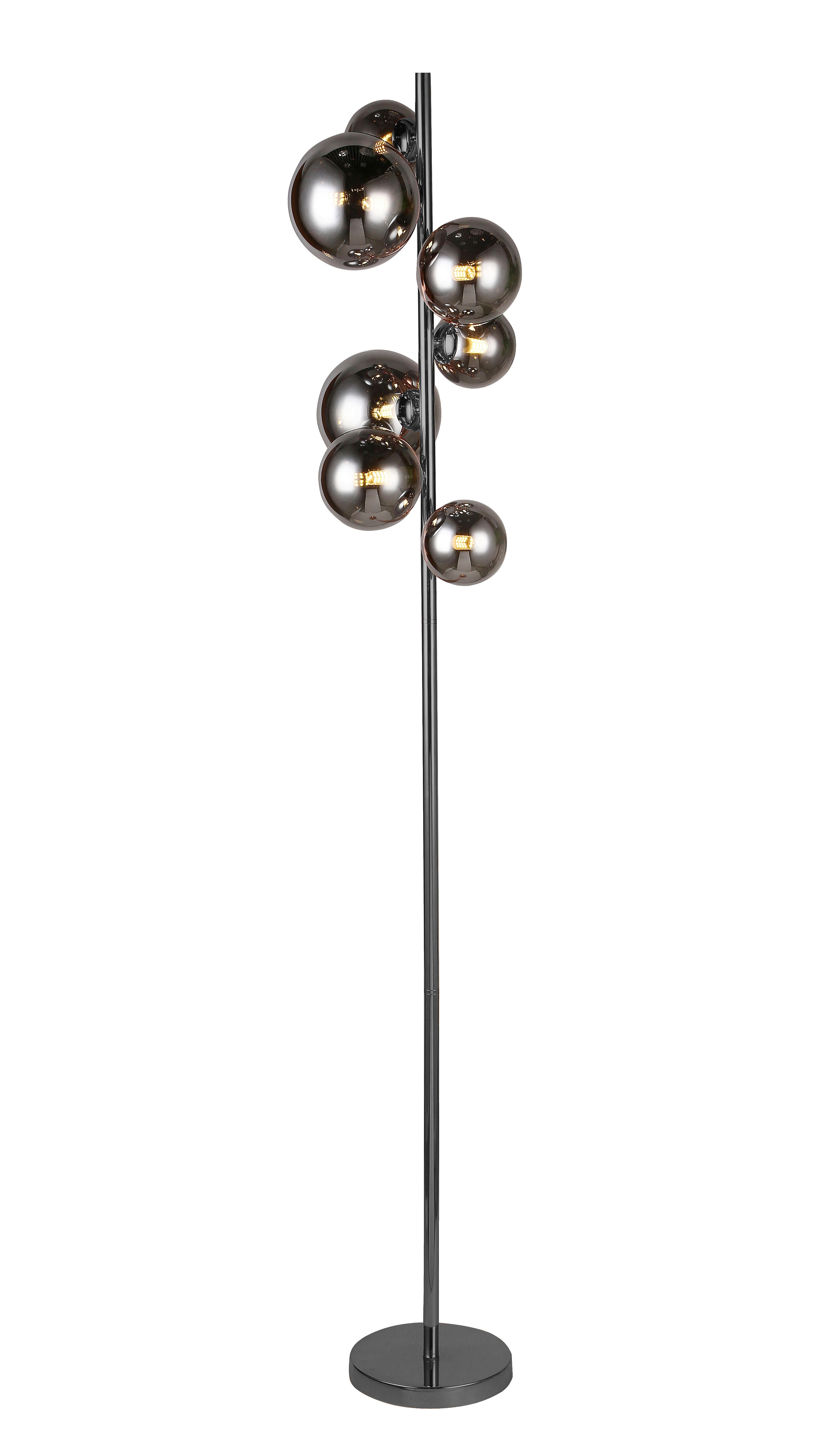 LED STOJACIA LAMPA, 35/25/155 cm - čierna, chrómová