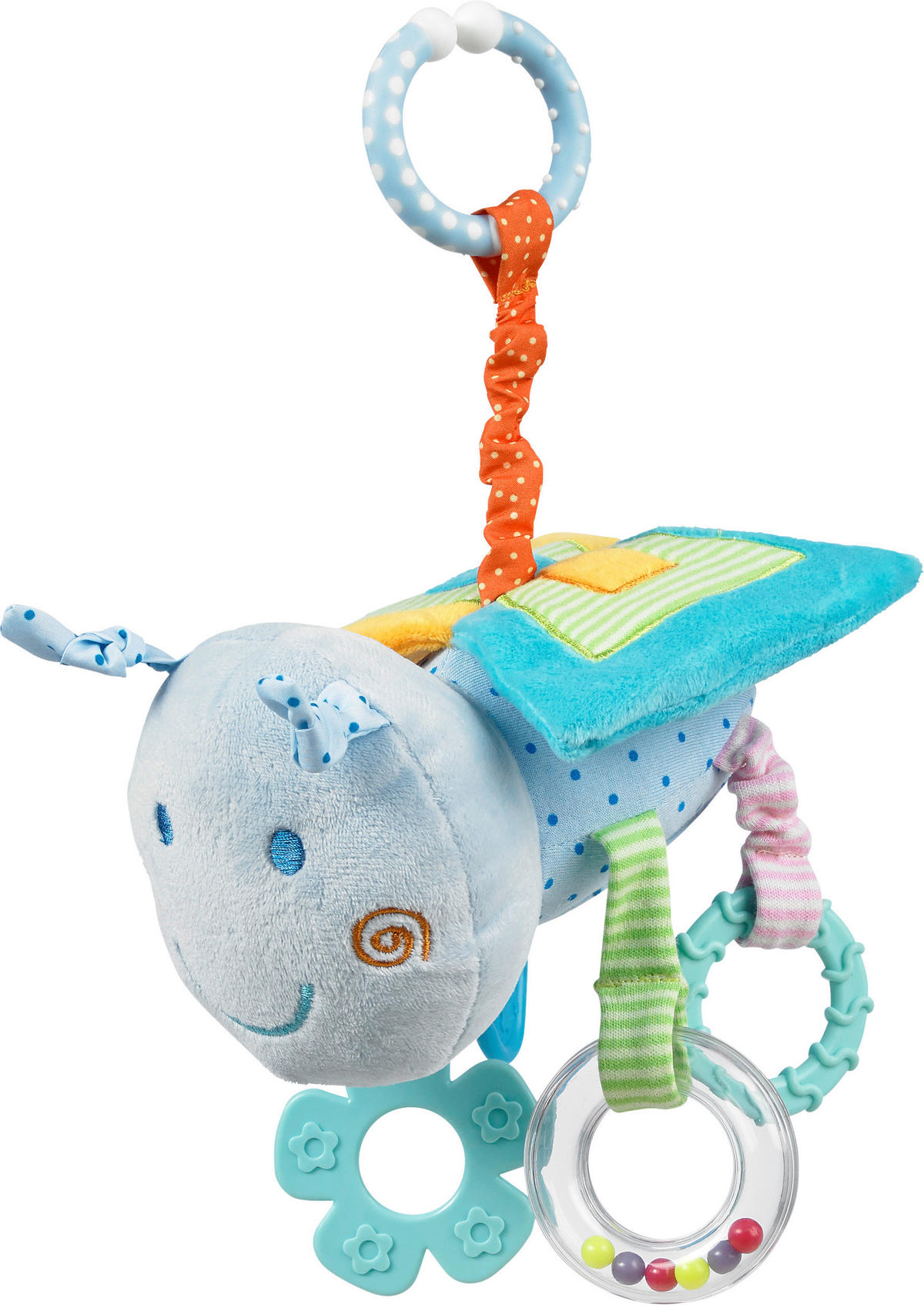 ZÁVĚSNÁ HRAČKA - vícebarevná, Basics, textil/plast (15cm) - My Baby Lou