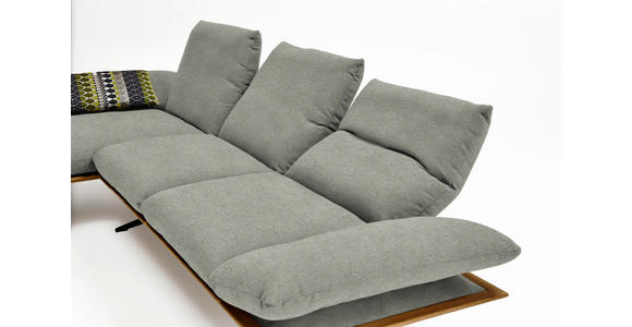 ECKSOFA in Flachgewebe Greige 159/314 cm - Greige/Schwarz, Design, Holz/Textil (159/314cm) - Dieter Knoll