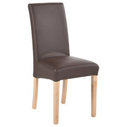 STUHL Lederlook Braun - Naturfarben/Braun, LIFESTYLE, Holz/Textil (42/95/57cm) - Carryhome