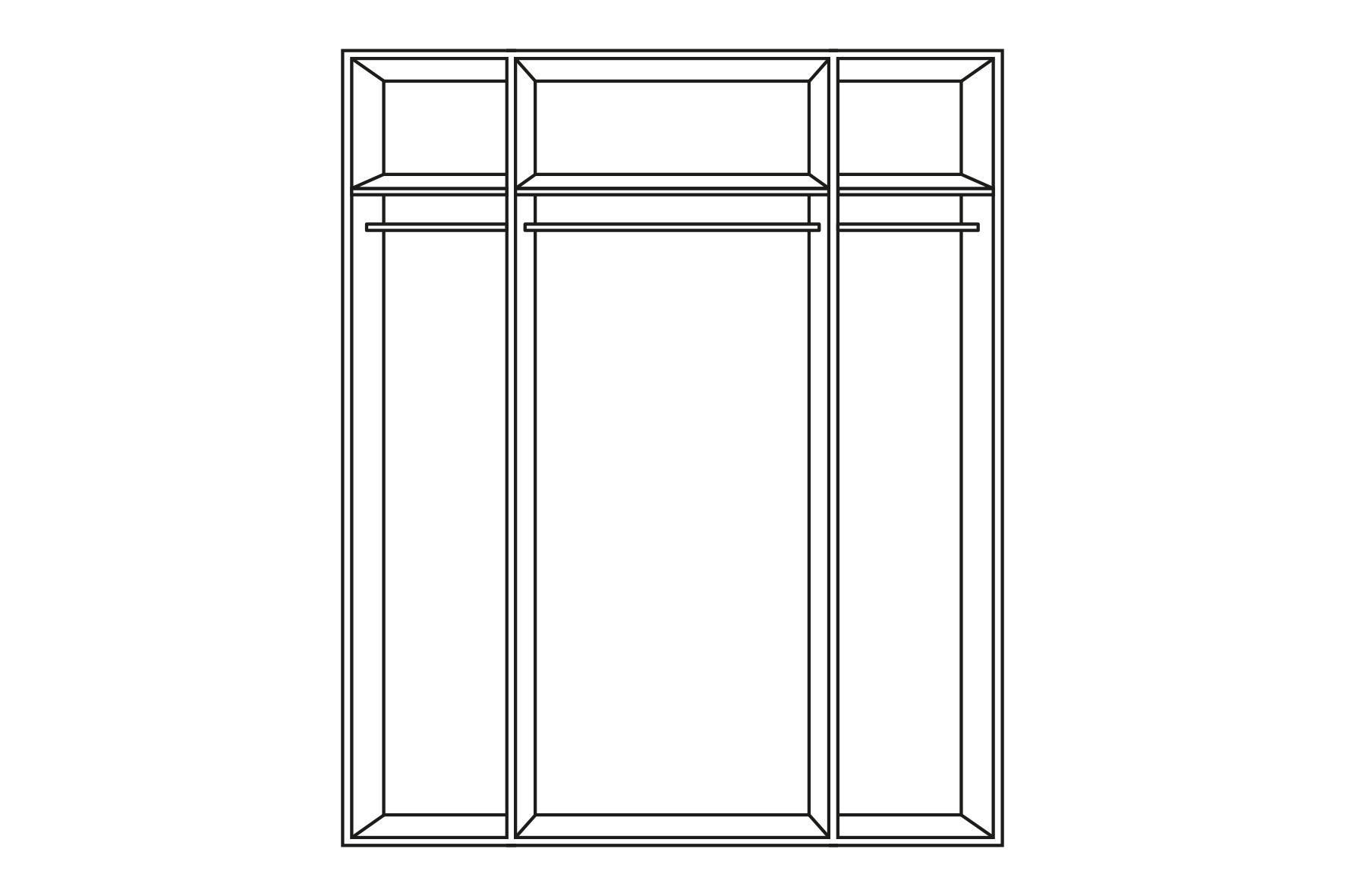 DREHTÜRENSCHRANK 4-türig Weiß  - Alufarben/Weiß, Basics, Glas/Holzwerkstoff (200/197/61cm) - Venda