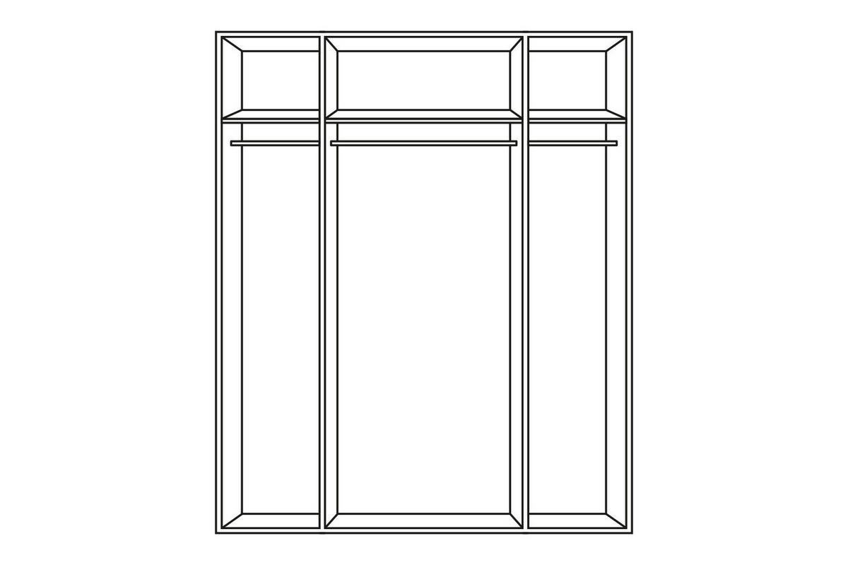 KLEIDERSCHRANK  in Weiß, Eichefarben  - Eichefarben/Silberfarben, Design, Holzwerkstoff (203/215/59cm) - Carryhome