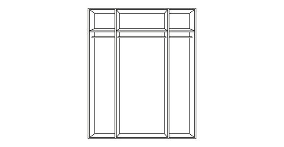 KLEIDERSCHRANK  in Weiß, Eichefarben  - Eichefarben/Silberfarben, Design, Glas/Holzwerkstoff (203/215/59cm) - Carryhome