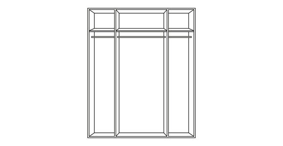 KLEIDERSCHRANK in Weiß, Eichefarben - Eichefarben/Silberfarben, Design, Holzwerkstoff (203/215/59cm) - Carryhome
