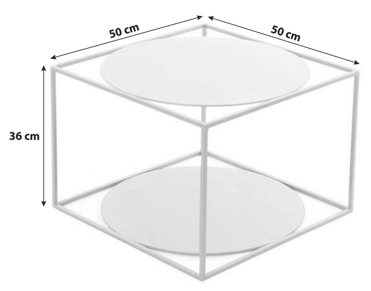 BEISTELLTISCH in Metall, Glas 50/50/36 cm  - Schwarz/Grün, Basics, Glas/Metall (50/50/36cm) - Kayoom