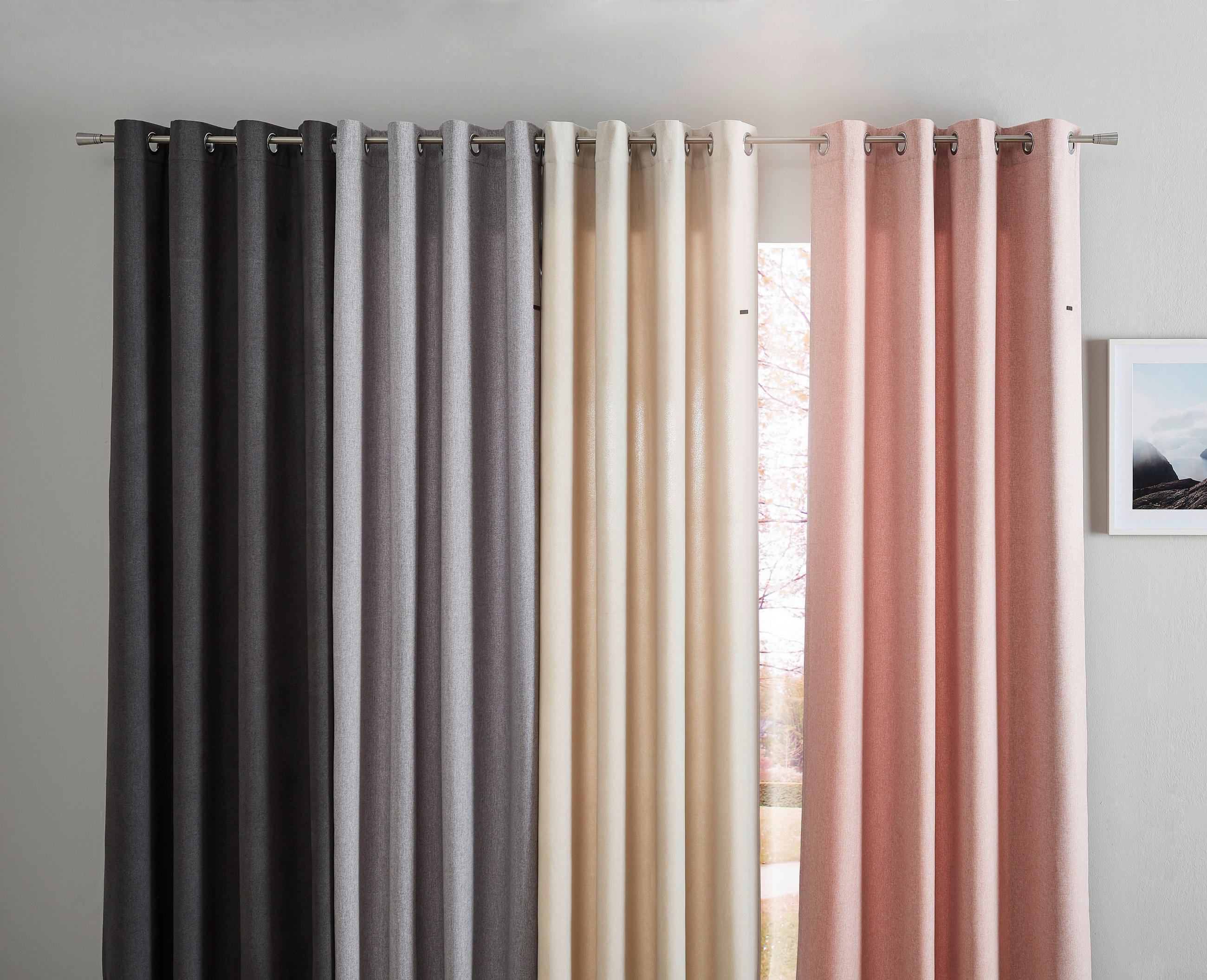 ÖSENSCHAL E-Harp blickdicht 140/250 cm   - Hellgrau, Basics, Textil (140/250cm) - Esprit