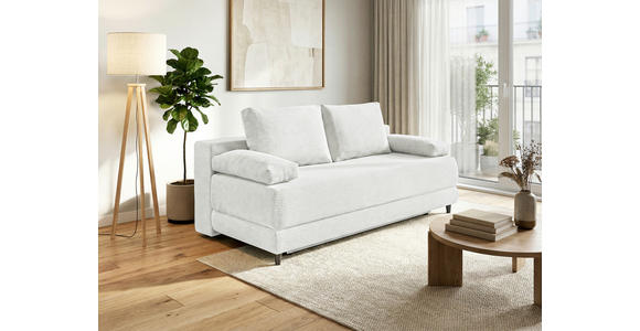 SCHLAFSOFA Cord Naturfarben Rückenkissen, Armlehnenkissen, Bettkasten, Schlaffunktion, Rücken echt, Liegefläche im Originalstoff  - Schwarz/Naturfarben, KONVENTIONELL, Holz/Textil (196/96/103cm) - Carryhome