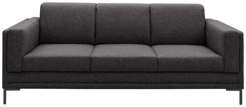 3-SITZER-SOFA in Webstoff Anthrazit  - Anthrazit/Silberfarben, Design, Textil/Metall (210/82/90cm) - LOOKS by W.Joop