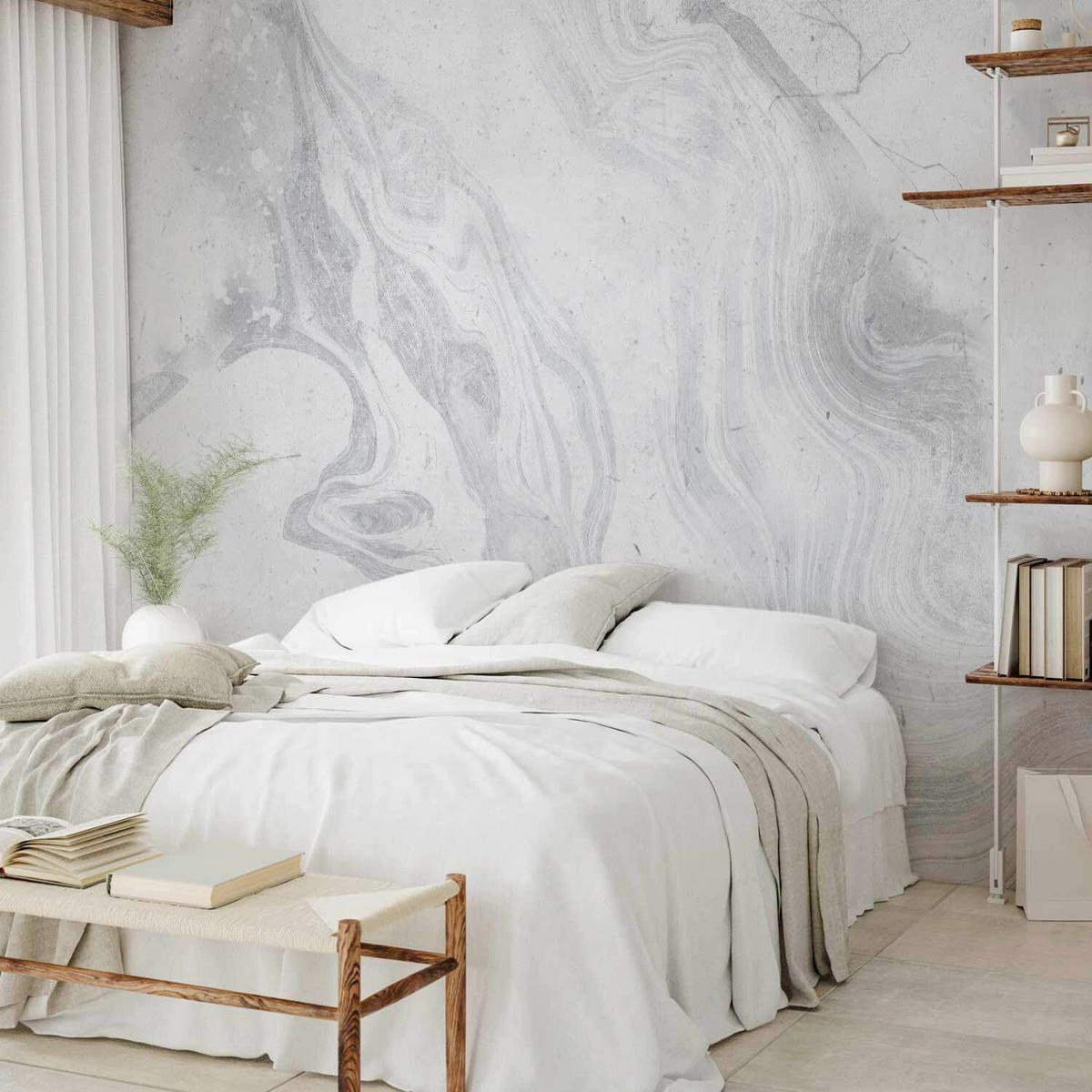 FOTOTAPETE  - Hellgrau/Grau, LIFESTYLE, Textil (200/140cm) - artgeist