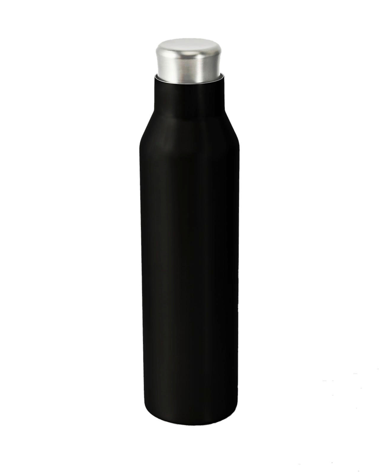 TRINKFLASCHE 0,75 l TO GO  - Edelstahlfarben/Schwarz, Trend, Kunststoff/Metall (750ml) - Homeware Profession.