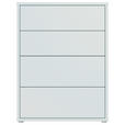 KOMMODE , 75/99/35 cm, 4 Schublade(n)  - Silberfarben/Hellgrau, Trend, Holzwerkstoff/Kunststoff (75/99/35cm) - Carryhome