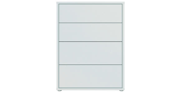 KOMMODE , 75/99/35 cm, 4 Schublade(n)  - Silberfarben/Hellgrau, Trend, Holzwerkstoff/Kunststoff (75/99/35cm) - Carryhome