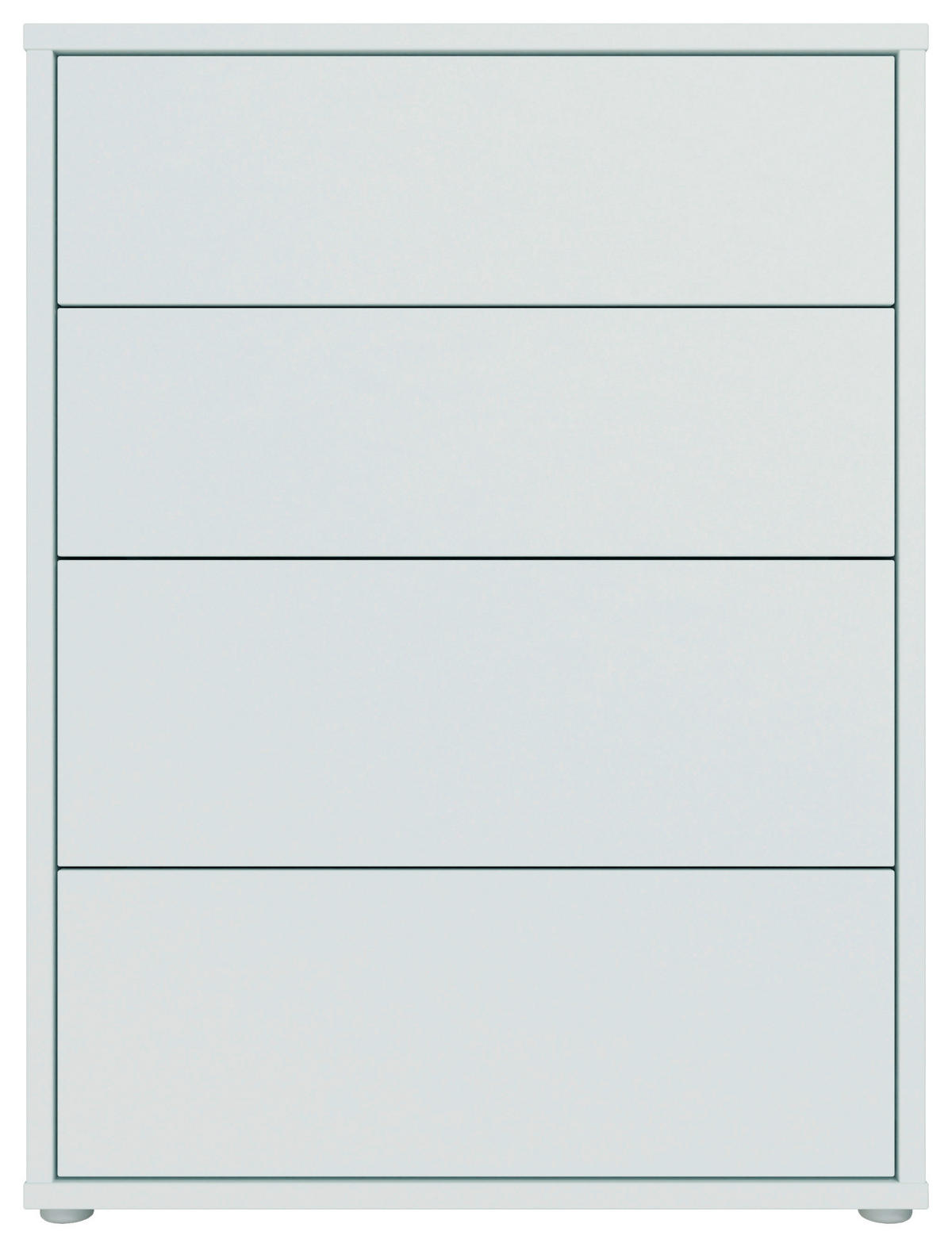 KOMMODE , 75/99/35 cm, 4 Schublade(n)  - Silberfarben/Hellgrau, Trend, Holzwerkstoff/Kunststoff (75/99/35cm) - Carryhome