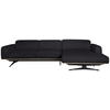 ECKSOFA in Echtleder Dunkelbraun  - Eichefarben/Dunkelbraun, Design, Leder/Holz (305/163cm) - Novel