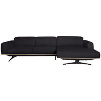 ECKSOFA in Echtleder Dunkelbraun  - Eichefarben/Dunkelbraun, Design, Leder/Holz (305/163cm) - Novel