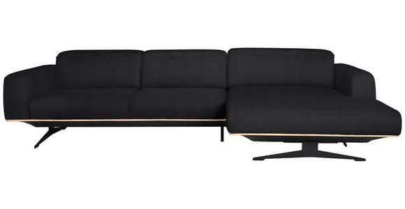 ECKSOFA in Echtleder Dunkelbraun 305/163 cm - Eichefarben/Dunkelbraun, Design, Leder/Holz (305/163cm) - Novel