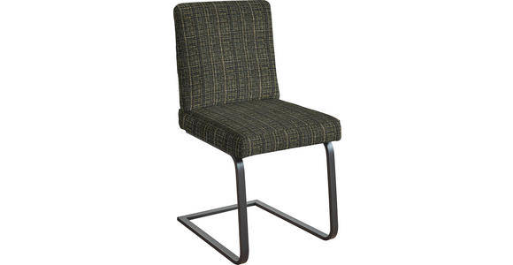 SCHWINGSTUHL in Stahl Flachgewebe - Schwarz/Grün, Design, Textil/Metall (46/92/60cm) - Dieter Knoll