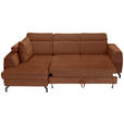 ECKSOFA Cognac Chenille  - Cognac/Schwarz, KONVENTIONELL, Textil/Metall (185/240cm) - Carryhome