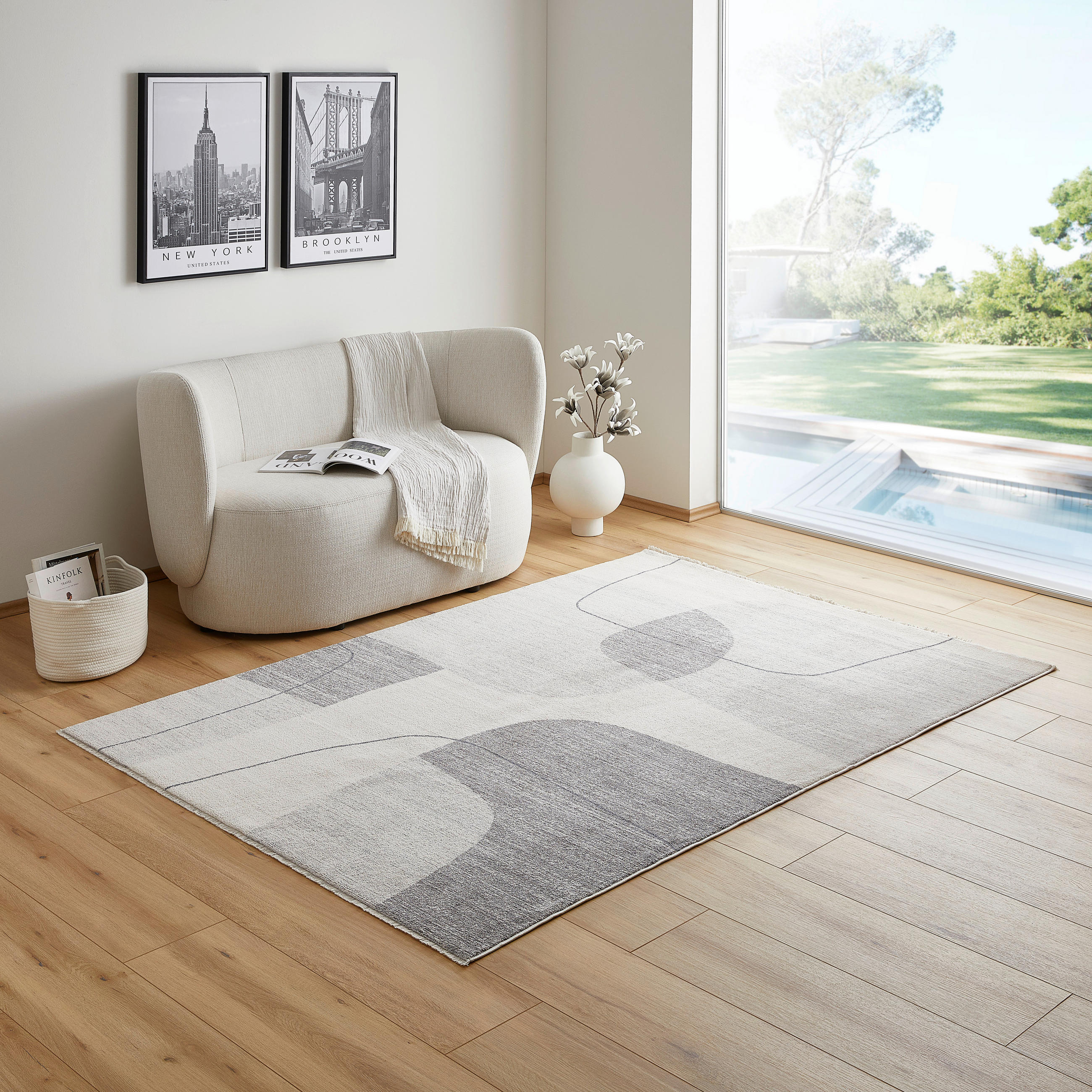 WEBTEPPICH 80/160 cm Columbus Grau  - Grau, Design, Textil (80/160cm) - Novel
