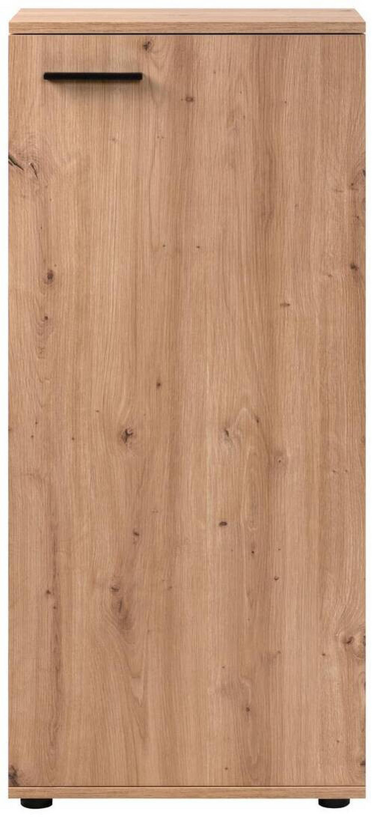 BOTNÍK, dub artisan, 50/110/34 cm - černá/dub artisan, Design, kompozitní dřevo/plast (50/110/34cm) - MID.YOU