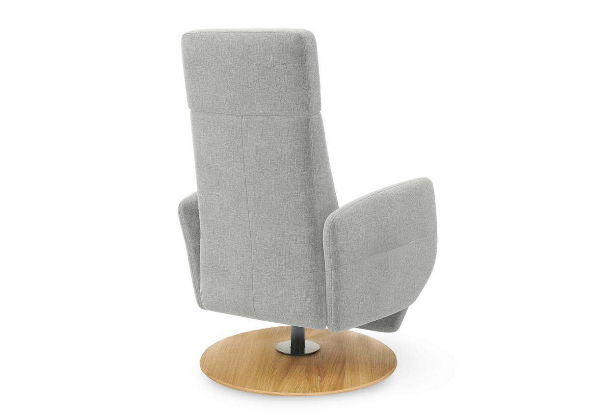 RELAXSESSEL in Textil Hellgrau  - Eichefarben/Hellgrau, KONVENTIONELL, Holz/Textil (71/110/82cm) - Sit & More