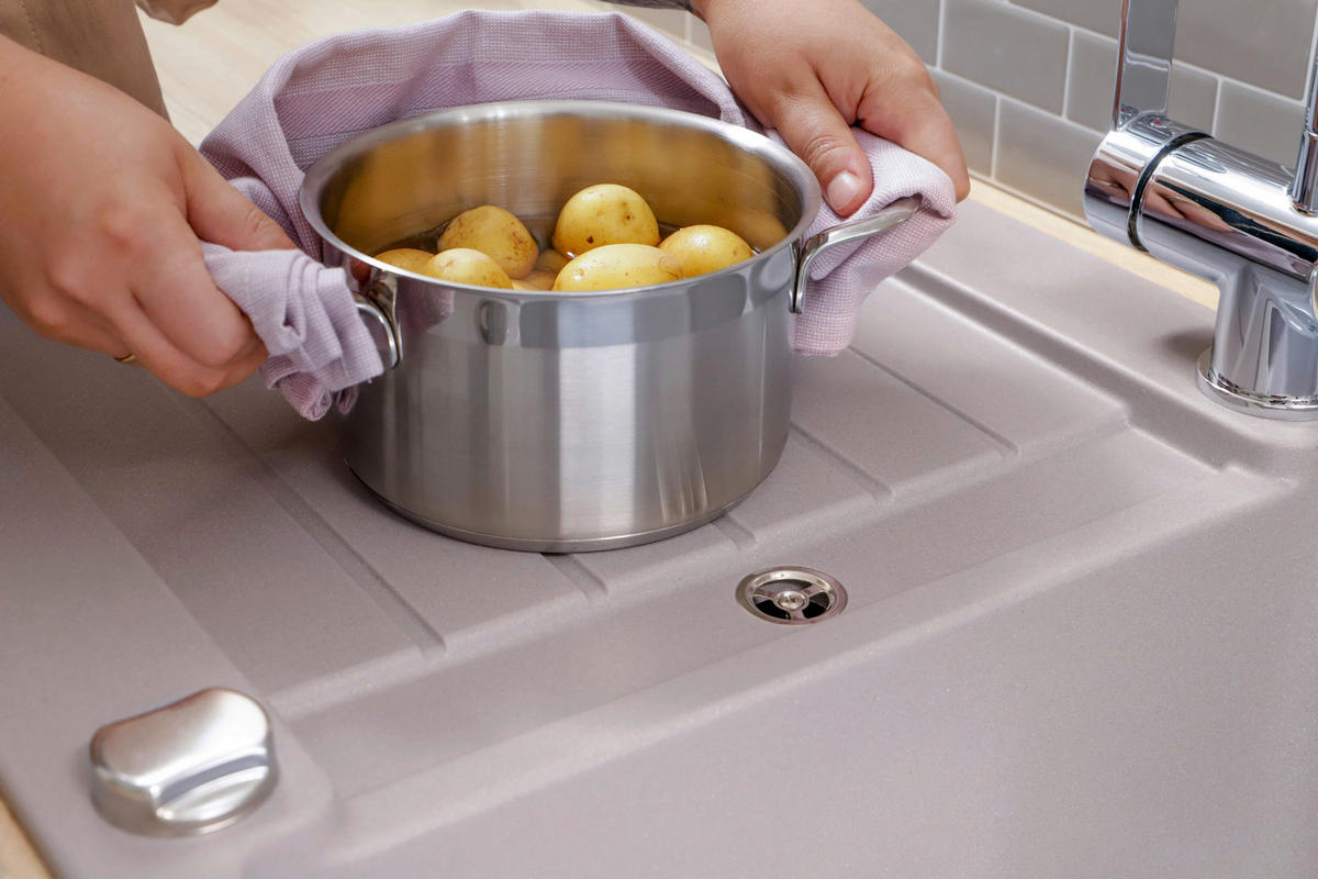SPÜLE AUSTIN86X50G  - Grau, Design, Stein (86/21/50cm) - Respekta