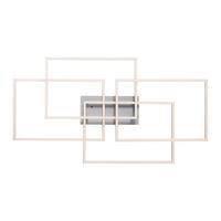 LED-DECKENLEUCHTE 95/51,5/9 cm   - Nickelfarben, Design, Kunststoff/Metall (95/51,5/9cm)