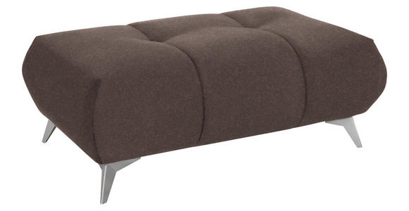 HOCKER in Textil Braun  - Edelstahlfarben/Braun, Design, Textil/Metall (120/43/70cm) - Hom`in