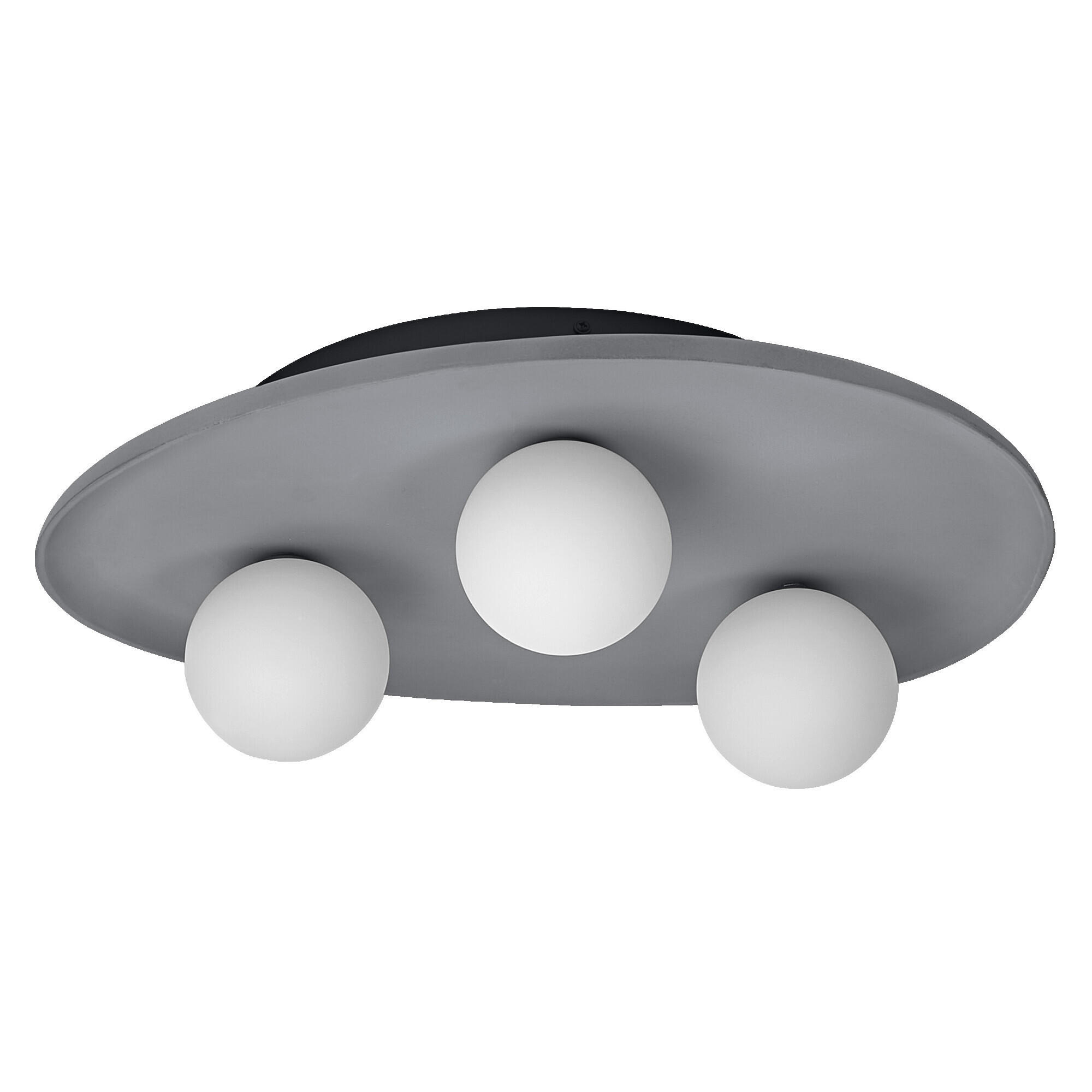 DECKENLEUCHTE 50/38,5/15,5 cm   - Grau, Design, Glas/Stein (50/38,5/15,5cm) - Ledvance
