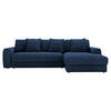 ECKSOFA in Cord Dunkelblau  - Schwarz/Dunkelblau, Modern, Kunststoff/Textil (302/182cm) - Carryhome