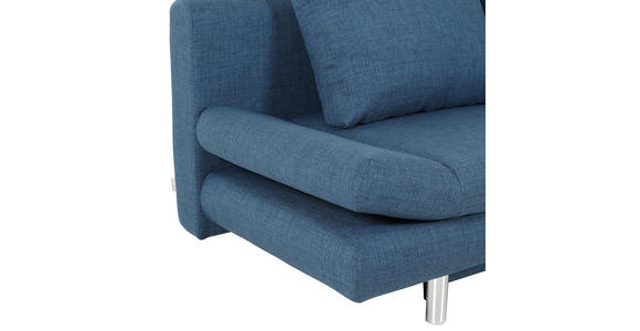 SCHLAFSOFA Flachgewebe Blau - Chromfarben/Blau, Design, Kunststoff/Textil (194/73/91cm) - Xora