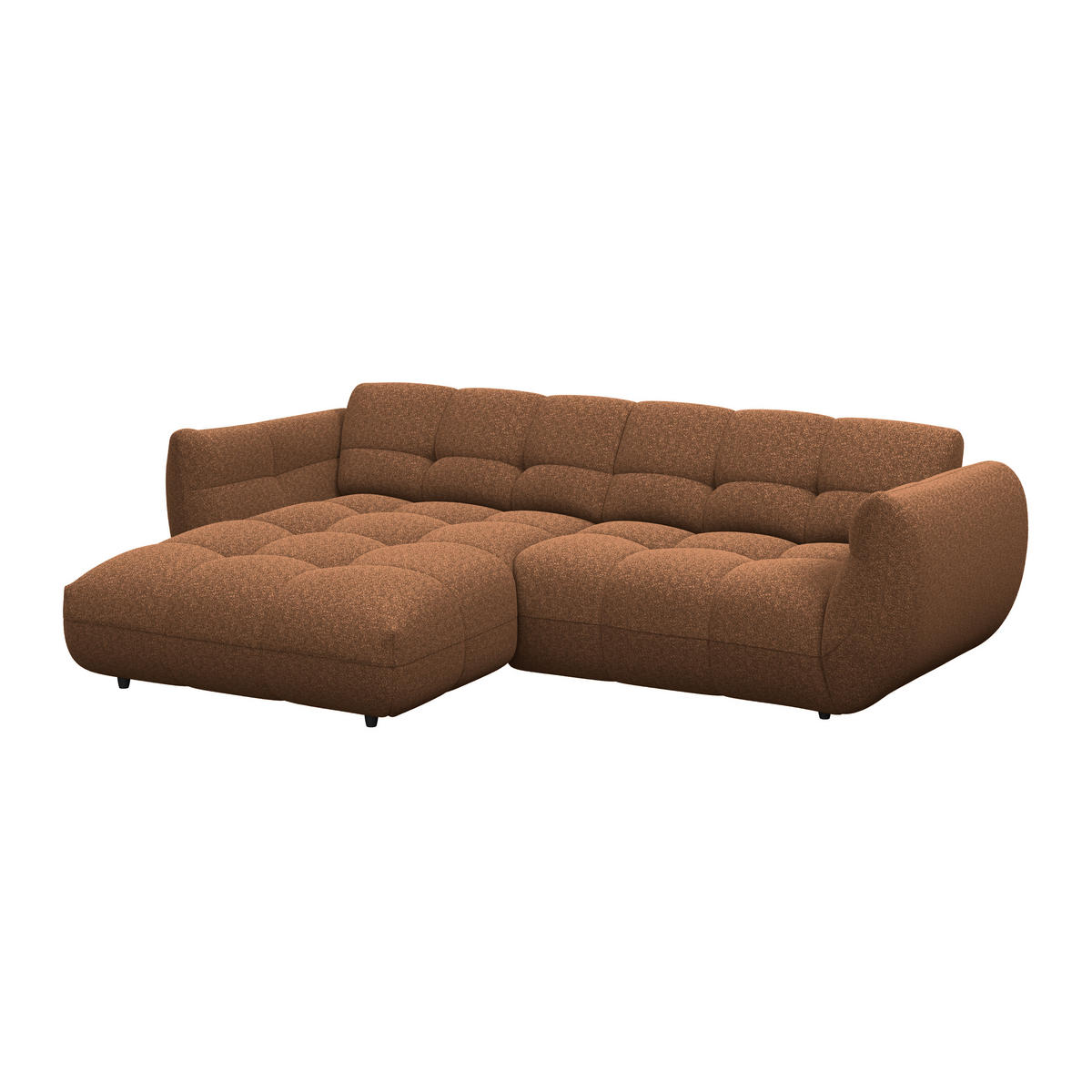 ECKSOFA Terracotta Chenille  - Dunkelgrün/Terracotta, Trend, Kunststoff/Textil (178/280cm) - MID.YOU